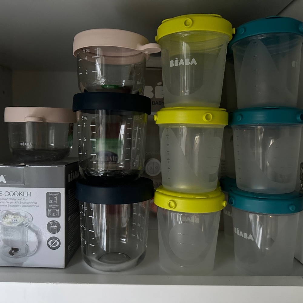BEABA BABYCOOK STORAGE CONTAINERS AND RICE COOKER